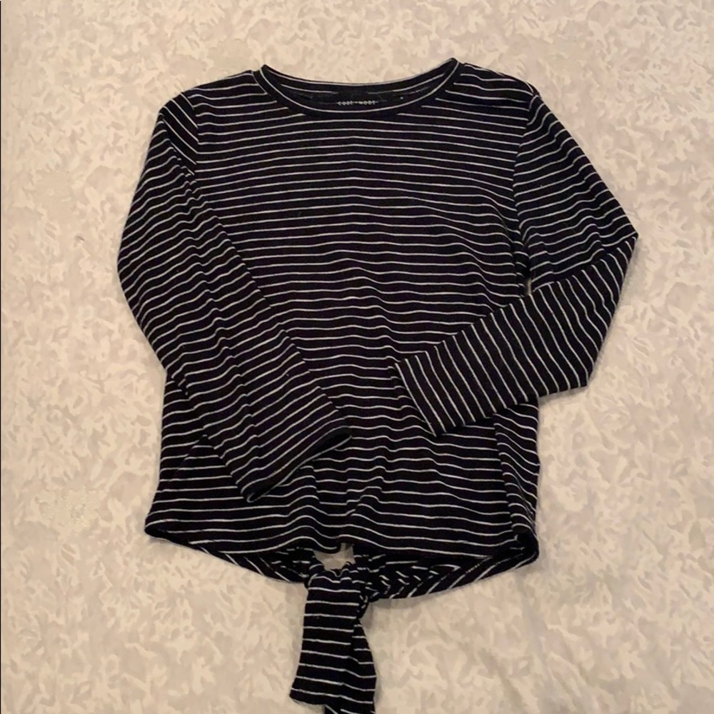 Black Shirt with Tie Detail